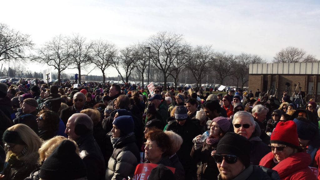 sanders michigan healthcare rally